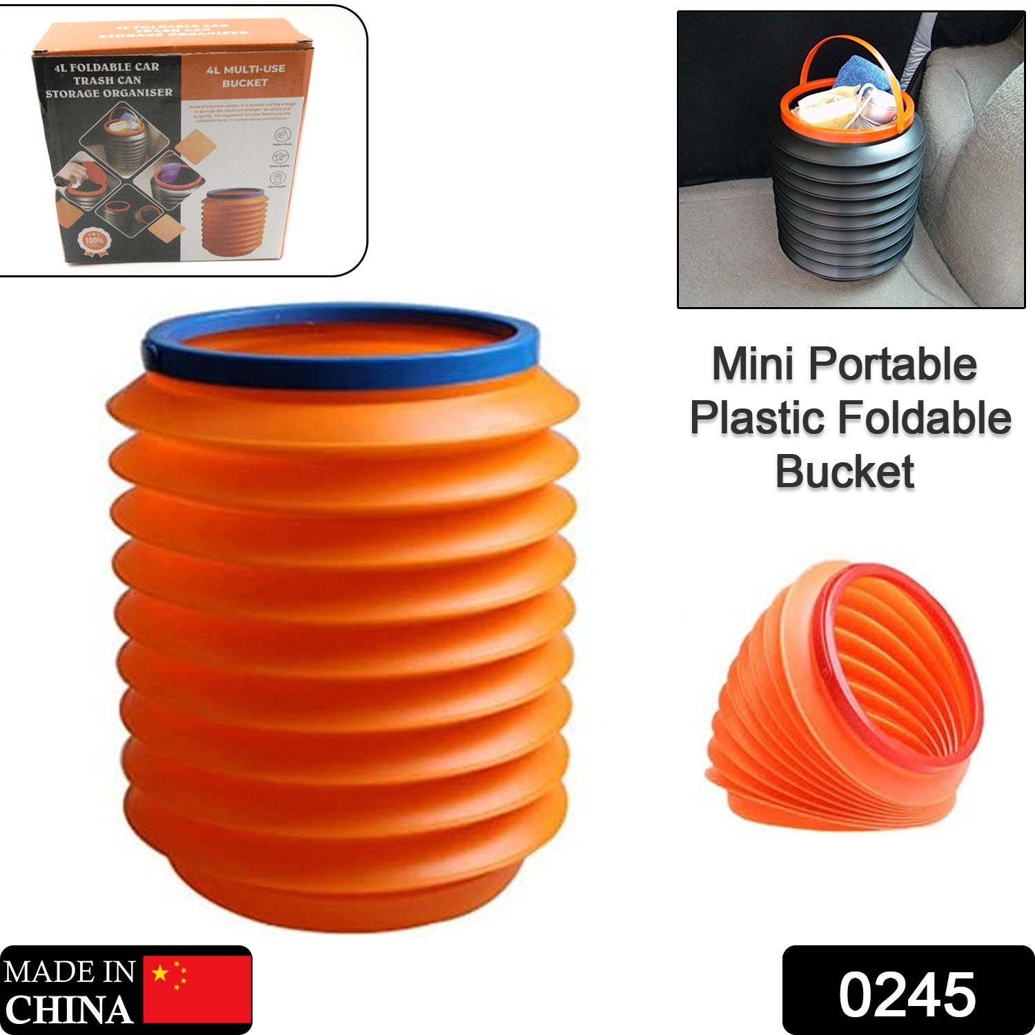 Foldable Storage Bucket , Water Container & Dustbin Multiuse Bucket For Home , Car & Kitchen Use Bucket Foldable Storage Bucket , Water Container & Dustbin Multiuse Bucket For Home , Car & Kitchen Use Bucket